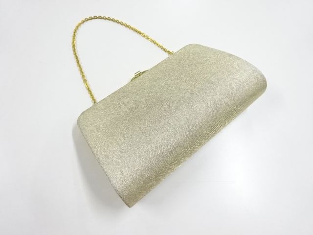 リサイクル　金糸線描き模様織り出し和装バッグ